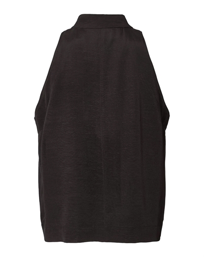  Rabens Saloner - Kaley Grossgrain Halter Top - Black